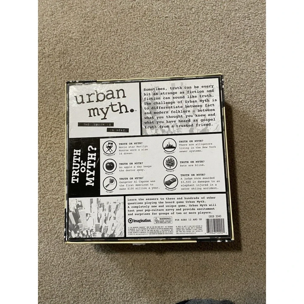 2008 Urban Myth Board Game Imagination Nearly complete Replacement